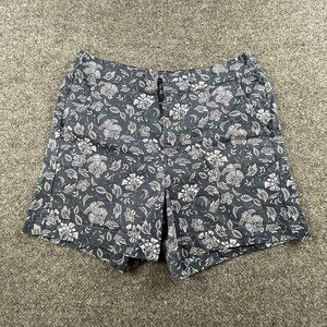 L.A. Gears by Gene Women’s XL Blue Floral Print Shorts High Rise Summer